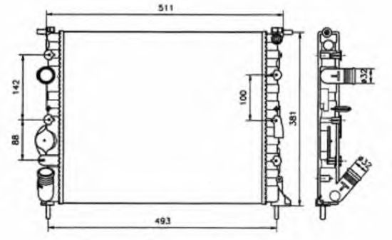 RADYATÖR 0518182AL CLIO SYMBOL KANGO 1.4 BENZİNLİ (2 SIRA) KLİMASIZ MÜŞÜRSÜZ resmi