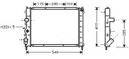 RADYATÖR 0534341AB KANGO 1.9D CLIO-II 1.6 16V 1SIRA ALB resmi