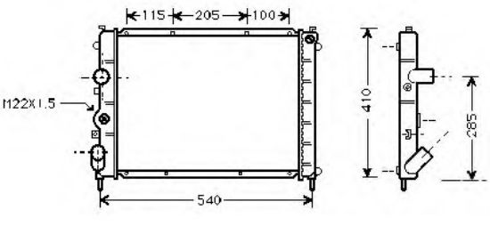 RADYATÖR 0534341AB KANGO 1.9D CLIO-II 1.6 16V 1SIRA ALB resmi