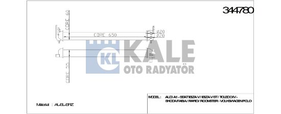 TURBO RADYATÖRÜ 344780 POLO 12> 1.2/1.4TSI-TFSI (AL/PL/BRZ) FABIA 14> 1.4TSI resmi