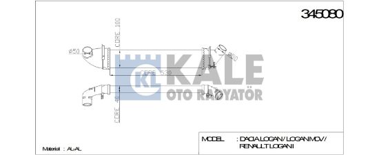 TURBO RADYATÖRÜ 345080 LOGAN MCV 04-> SANDERO 08-> 1.5DCI K9K resmi