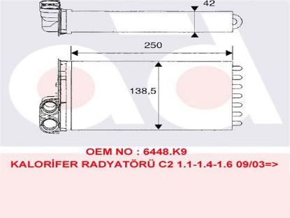 KALORİFER RADYATÖRÜ 346440 C2 (02-) C3 PLURIEL 1.4 1.6 HDI (02-09) P1007 1.4 HDI resmi