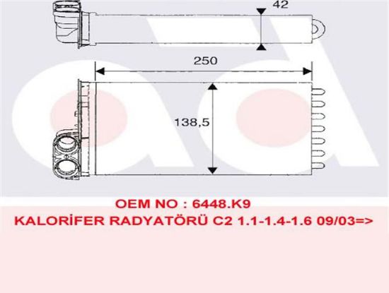 KALORİFER RADYATÖRÜ 346440 C2 (02-) C3 PLURIEL 1.4 1.6 HDI (02-09) P1007 1.4 HDI resmi