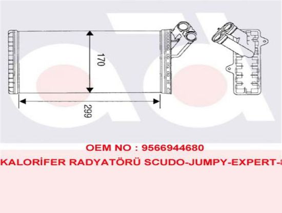 KALORİFER RADYATÖRÜ 346480 SCUDO (96-02) EXPERT JUMPY EVASION 1.9D/TD 2.0HDI 96> resmi
