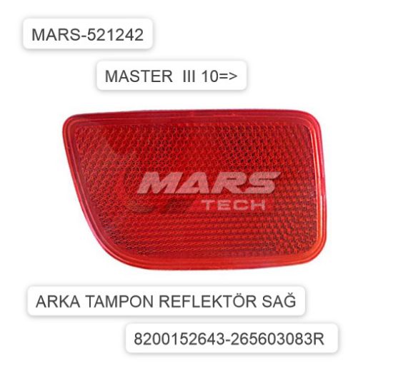 TAMPON REFLEKTÖRÜ ARKA SAĞ 521241 MASTER III 10-> resmi
