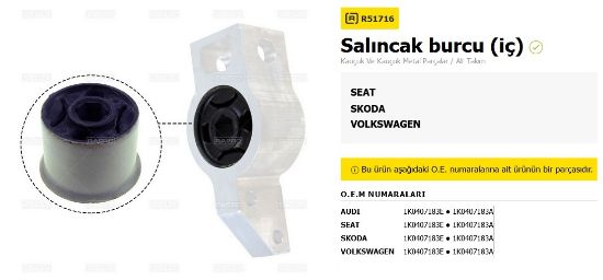 TABLA BURCU İÇ 51716 GOLF IV PASSAT OCTAVIA LEON ALTEA A3 resmi