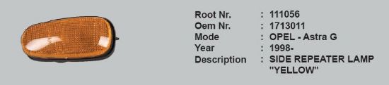 ÇAMURLUK SİNYALİ SAĞ SOL 1713011 111056 ASTRA-G (98-) SARI resmi