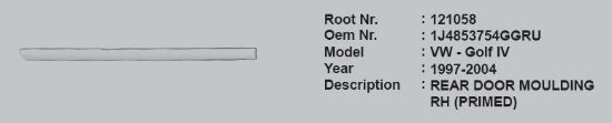 KAPI ÇITASI ARKA SAĞ 1J4853754GGRU 121058 GOLF-IV 97 04 ASTARLI resmi