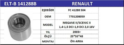 AKS BİLYASI ARKA VKBC20085 MEGANE-II FLUENCE SCENIC-II (02-) BTH1250 resmi