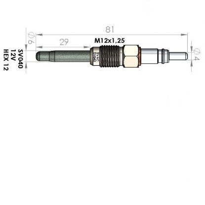 ISITMA BUJİSİ SV040 DOBLO (01-) 1.9 JTD resmi