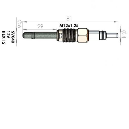 ISITMA BUJİSİ SV040 DOBLO (01-) 1.9 JTD resmi