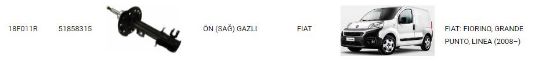 AMORTİSÖR ÖN SAĞ 18F011R FIORINO (2007-) LINEA BIPPER NEMO resmi