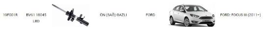 AMORTİSÖR ÖN SAĞ 19F001R FOCUS (2015-) resmi
