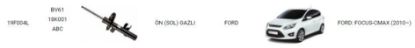 AMORTİSÖR ÖN SOL 19F004L FOCUS C.MAX (2012-2015) resmi