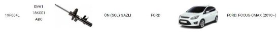 AMORTİSÖR ÖN SOL 19F004L FOCUS C.MAX (2012-2015) resmi