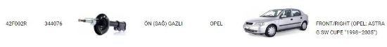 AMORTİSÖR ÖN SAĞ 42F002R ASTRA-G (98-04) resmi