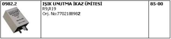 KAPI IŞIK UNUTMA RÖLESİ 982.2 R9 11 7702188982 resmi