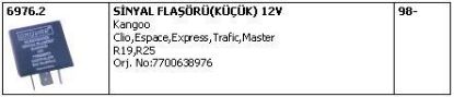 FLAŞÖR RÖLESİ 6976.2 KANGO CLIO KÜÇÜK 12 VOLT resmi