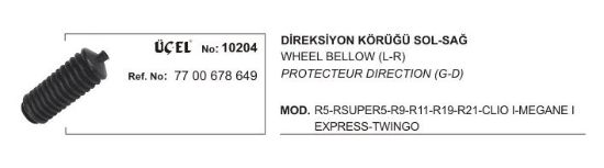 DİREKSİYON KÖRÜĞÜ 10204 R9 R11 R19 R21 CLIO-I MEGANE-I EKSPRES TWINGO 7700678649 resmi