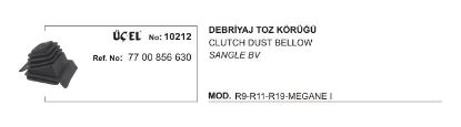 DEBRİYAJ TOZ KÖRÜĞÜ 10212 R9 R11 R19 MEGANE-I 7700856630 resmi