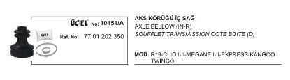AKS KÖRÜĞÜ İÇ SAĞ 10451A R19 CLIO-I-II MEGANE-I EKSPRES KANGO TWINGO 7701202350 resmi