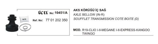 AKS KÖRÜĞÜ İÇ SAĞ 10451A R19 CLIO-I-II MEGANE-I EKSPRES KANGO TWINGO 7701202350 resmi