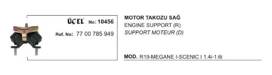 MOTOR TAKOZU SAĞ 10456 R19 MEGANE-I 7700785949 resmi