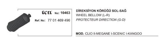 DİREKSİYON KÖRÜĞÜ SOL 10463 CLIO-II MEGANE-I SCENIC-I KANGO LAGUNA resmi