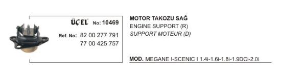 MOTOR TAKOZU SAĞ 10469 MEGANE-I SCENIC-I 8200277791 7700425757 resmi