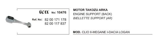 BURGULU MOTOR TAKOZU 10476 CLIO-II KANGO R19 MEGANE-I DACIA LOGAN resmi