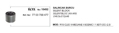 SALINCAK BURCU 10492 R19 CLIO-II MEGANE-I SCENIC-I (Q46.5XQ12X46) 7700789477 resmi