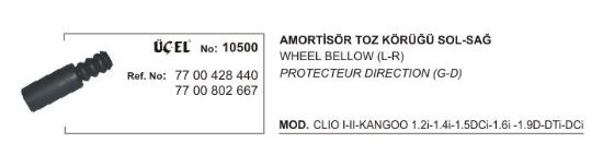 AMORTİSÖR KÖRÜĞÜ 10500 CLIO-I CLIO-II KANGO 7700428440 7700802667 resmi