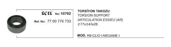 TORSİYON TAKOZU 10702 (Q77XQ43X28) R19 CLIO-I MEGANE-I 7700776733 resmi