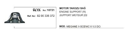 MOTOR TAKOZU SAĞ 10721 MEGANE-II SCENIC-II DACIA LOGAN 1.5 DCİ 8200338372 resmi