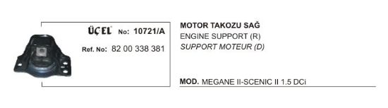 MOTOR TAKOZU SAĞ 10721A MEGANE-II SCENIC-II 1.5 1.9 DCİ resmi