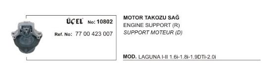 MOTOR TAKOZU SAĞ 10802 LAGUNA-I-II 7700423007 resmi