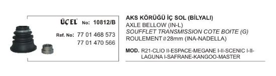 AKS KÖRÜĞÜ İÇ SOL BİLYALI 10812B CLIO-II MEGANE-I-II SCENIC-I-II LAGUNA-I KANGO resmi