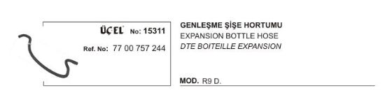 GENLEŞME ŞİŞE HORTUMU 15311 R9 DİZEL 7700757244 resmi