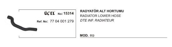 RADYATÖR HORTUMU ALT 15314 R9 7704001279 resmi