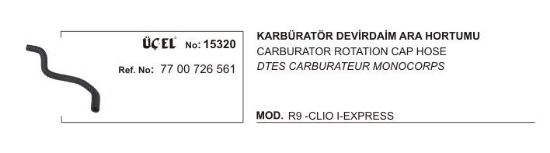 DEVİRDAİM ARA HORTUMU 15320 R9 CLIO-I EKSPRES 7700726561 resmi