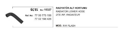 RADYATÖR HORTUMU ALT SOL 15327 R11 FLASH 7700775156 7702188426 resmi
