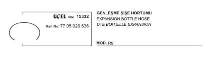 GENLEŞME ŞİŞE HORTUMU 15332 R9 7705026636 (7X11MM 1250MM) resmi