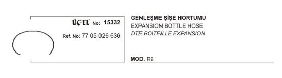 GENLEŞME ŞİŞE HORTUMU 15332 R9 7705026636 (7X11MM 1250MM) resmi