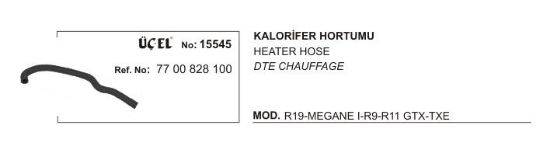 KALORİFER HORTUMU 15545 MEGANE-I R19 7700828100 resmi