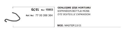 GENLEŞME ŞİŞE HORTUMU 15853 MASTER 2.8 DTI S9W 7700308364 resmi