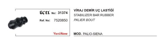 VİRAJ DEMİR UÇ LASTİĞİ 31374 PALIO SIENA 7520850 resmi