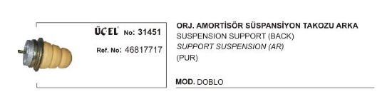 SÜSPANSİYON TAKOZU ARKA 31451 DOBLO 46817717 (ORJİNAL) resmi