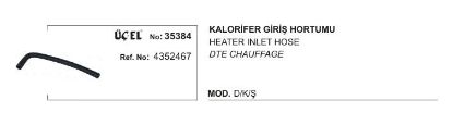 KALORİFER HORTUMU GİRİŞ 35384 DKS 4352467 resmi