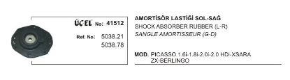 AMORTİSÖR TAKOZU 41512 P306 PARTNER PICASSO XSARA ZX BERLINGO KISA 5038.21 resmi