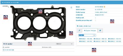 SİLİNDİR KAPAK CONTASI 611122600 RENAULT H4D 1.0 MOTOR resmi